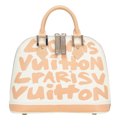 Graffiti Alma MM, &pound;1,500, Handbags, Pink/White, Leather, Front view